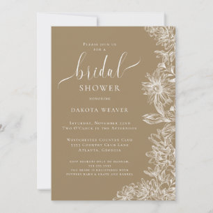 Invitación Ducha nupcial floral de champán