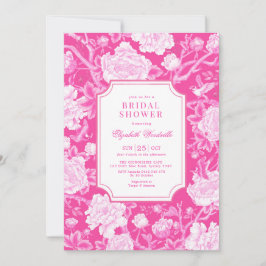 Invitación Ducha nupcial floral de Chinoiserie para el mileni