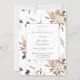 Invitación Ducha nupcial floral de cobre Boho