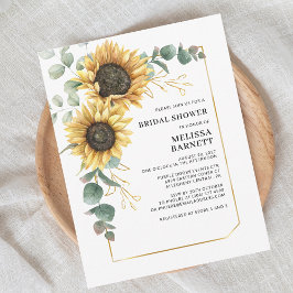 Invitación Ducha nupcial floral de girasol Eucalyptus