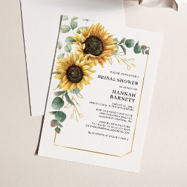 Invitación Ducha nupcial floral de girasol Eucalyptus