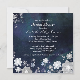 Invitación Ducha nupcial floral de invierno rústica y escarpa