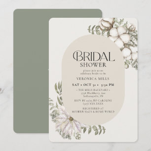 Invitación Ducha nupcial floral de invierno verde