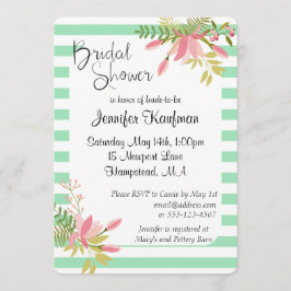 Invitación Ducha nupcial floral de la escritura el | de la