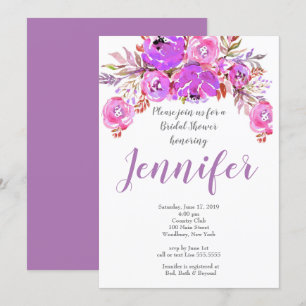 Invitación Ducha nupcial floral de la lavanda