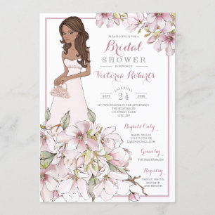 Invitación Ducha nupcial floral de la novia triguena