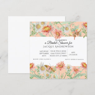 Invitación Ducha nupcial floral de marfil del melocotón