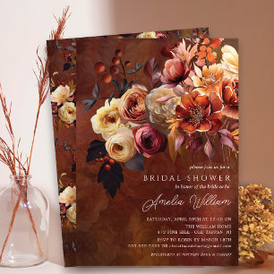 Invitación Ducha nupcial floral de otoño de Boho