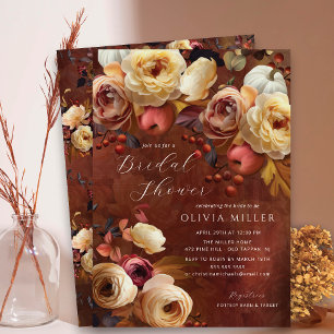 Invitación Ducha nupcial floral de otoño de Boho