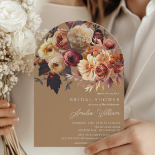 Invitación Ducha nupcial floral de otoño de Boho