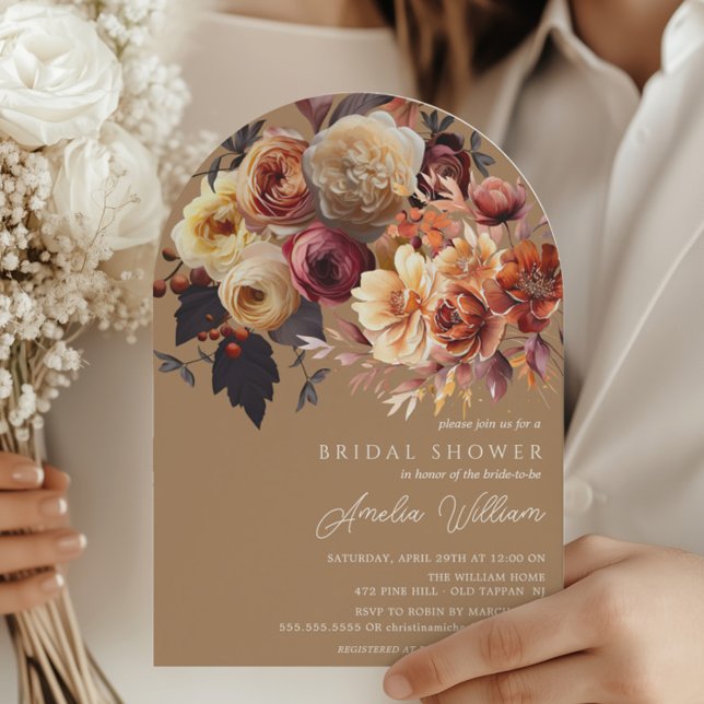 Invitación Ducha nupcial floral de otoño de Boho (Subido por el creador)