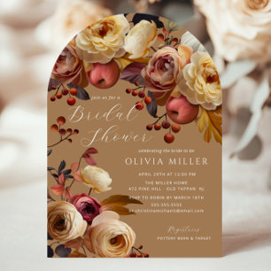 Invitación Ducha nupcial floral de otoño de Boho