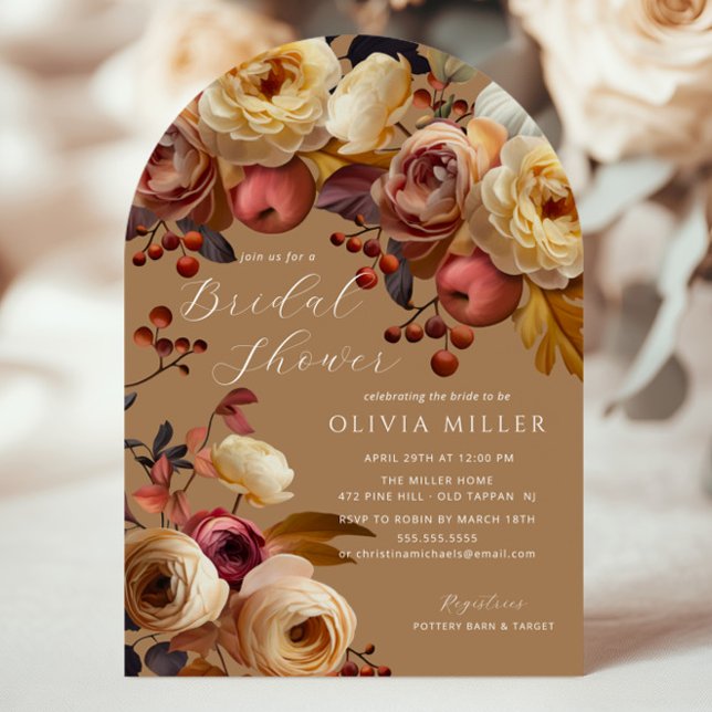 Invitación Ducha nupcial floral de otoño de Boho (Subido por el creador)