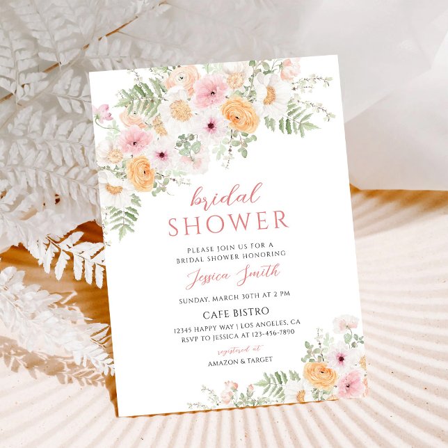 Invitación Ducha Nupcial Floral de Primavera (Subido por el creador)