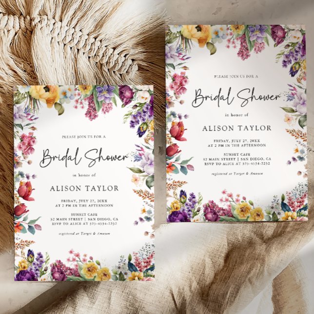 Invitación Ducha nupcial floral de primavera colorida (Subido por el creador)