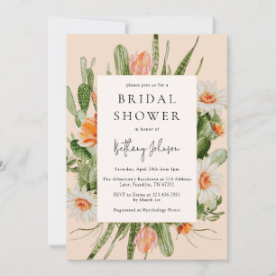 Invitación Ducha nupcial floral de Summer Cactus