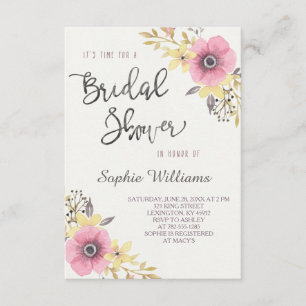 Invitación Ducha nupcial floral elegante