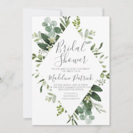 Invitación Ducha nupcial floral Eucalyptus