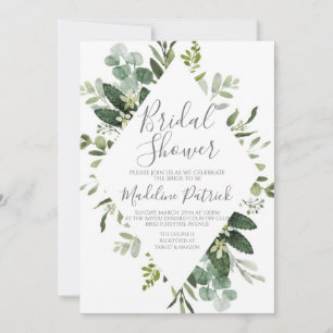 Invitación Ducha nupcial floral Eucalyptus