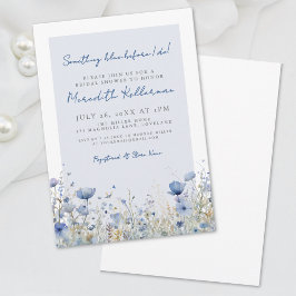 Invitación Ducha nupcial floral floral azul botánica