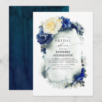 Ducha nupcial floral floral azul y amarilla