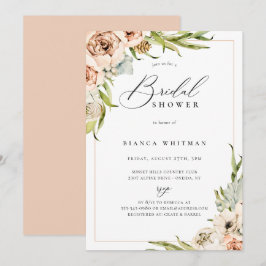 Invitación Ducha nupcial floral forestal botánica