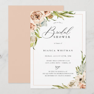 Invitación Ducha nupcial floral forestal botánica