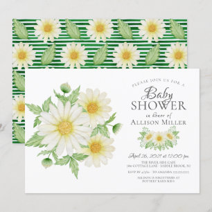 Invitación Ducha nupcial floral fresca de margarita