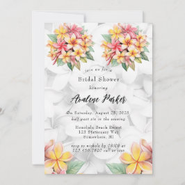 Invitación Ducha nupcial floral hawaiana de Frangipani