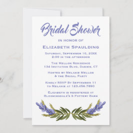 Invitación Ducha nupcial floral, hojas doradas y blancas y fl