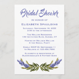 Invitación Ducha nupcial floral, hojas doradas y blancas y fl