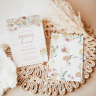 Invitación Ducha nupcial floral moderna Boho   Brunch nupcial
