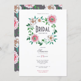 Invitación Ducha nupcial floral moderna mínima