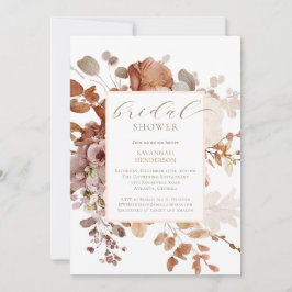 Invitación Ducha nupcial floral neutra Boho