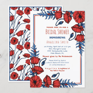 Invitación Ducha nupcial floral personalizada