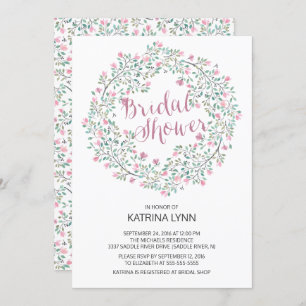 Invitación Ducha nupcial floral rosa Bonito