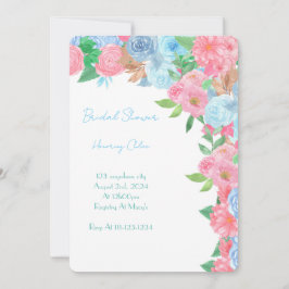 INVITACIÓN DUCHA NUPCIAL FLORAL ROSA PRIMAVERA VERANO