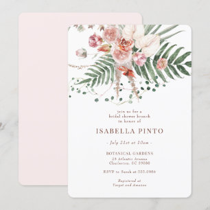 Invitación Ducha nupcial floral rosada