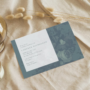 Invitación Ducha Nupcial Floral Rústica Vintage en Verde Turq