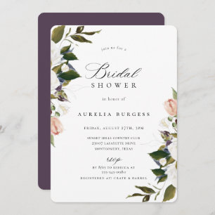 Invitación Ducha nupcial floral vintage