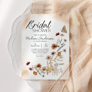 Invitación Ducha nupcial floral vintage