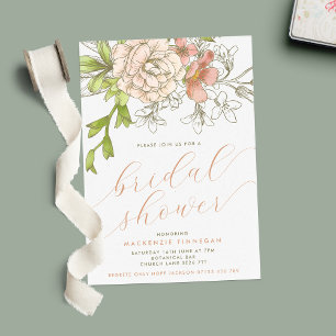 Invitación Ducha nupcial floral vintage