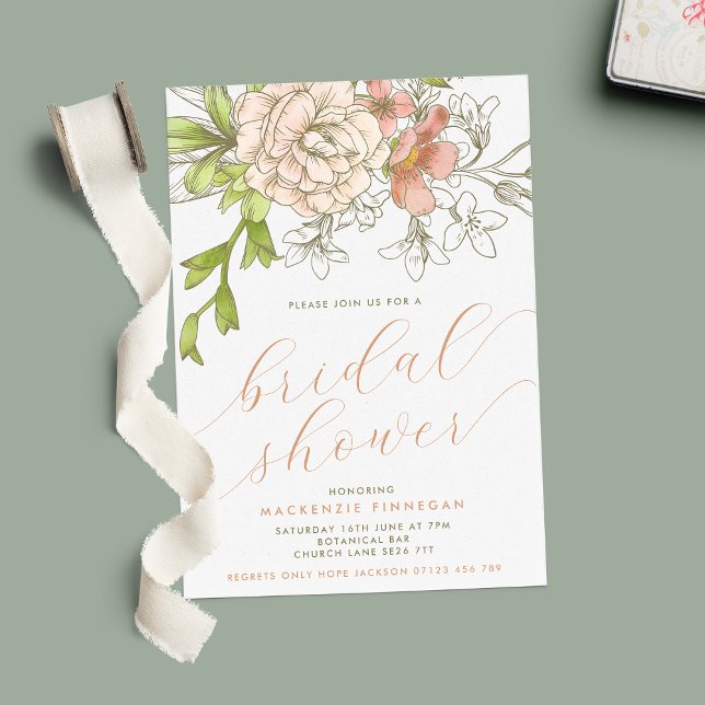 Invitación Ducha nupcial floral vintage (Subido por el creador)