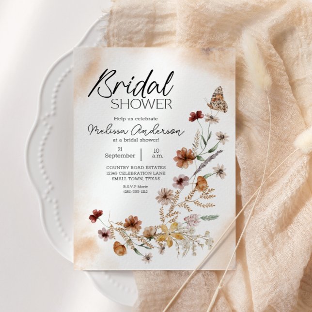 Invitación Ducha nupcial floral vintage (Subido por el creador)