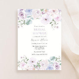 Invitación Ducha nupcial floral violeta y lavanda