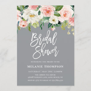 Invitación Ducha nupcial floral y botánica Rubor