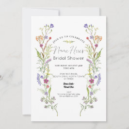 Invitación Ducha nupcial Flores Florales Florales Ditsy