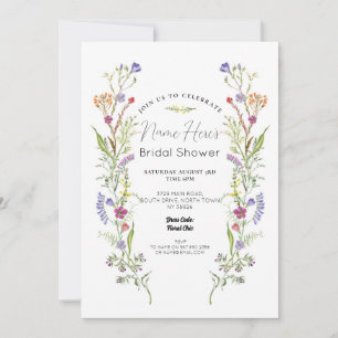 Invitación Ducha nupcial Flores Florales Florales Ditsy