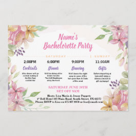 Invitación Ducha nupcial Flores Itinerarias Acuarela Floral