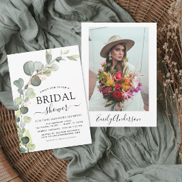 Invitación Ducha nupcial Foto Verdor Eucalyptus